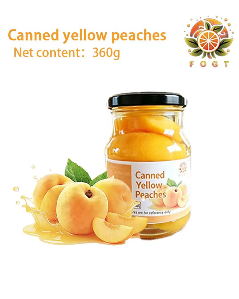 Canned yellow peaches