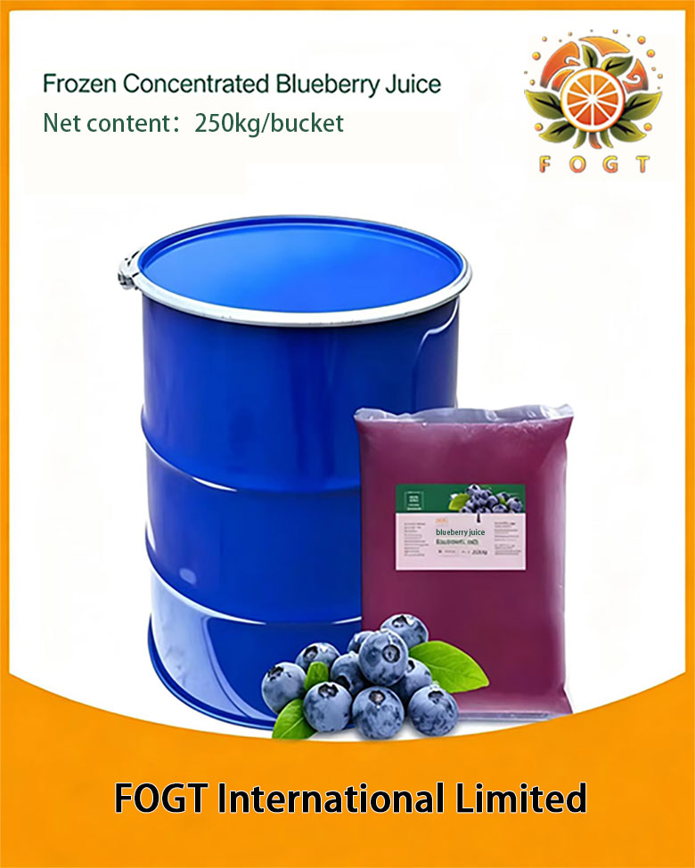 Frozen concentrated blueberry juice